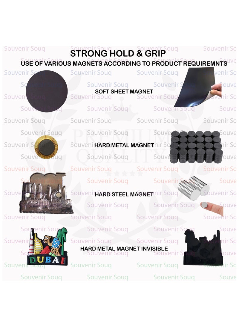 Souvenir Souq Fridge Magnet Soft rubber 08 pcs PVC Vibrant Colorful Dubai Iconic Buildings - Image 3