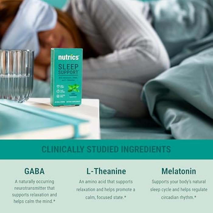Nutrics Dissolving Melatonin Strips: Sleep Support Supplement with GABA, Vitamin B6, & L Theanine for Improved Insomnia, Jet Lag Relief, Vegan, Sugar Free, Sleep Strips - Image 4