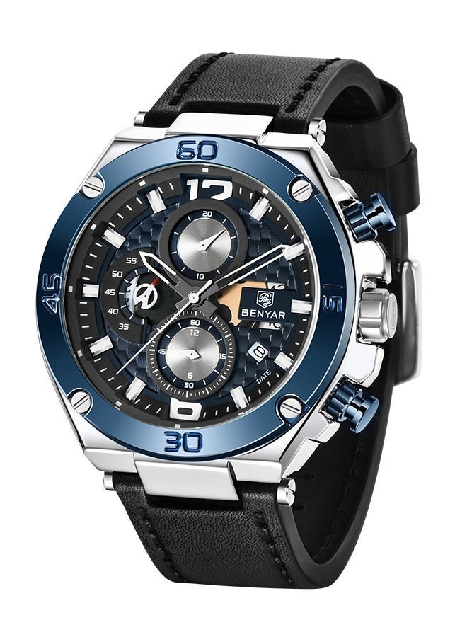 BENYAR Men's Watches Original Quartz Movement Leather Waterproof Luxury Elegant Business Gifts Watches for Men - Image 1