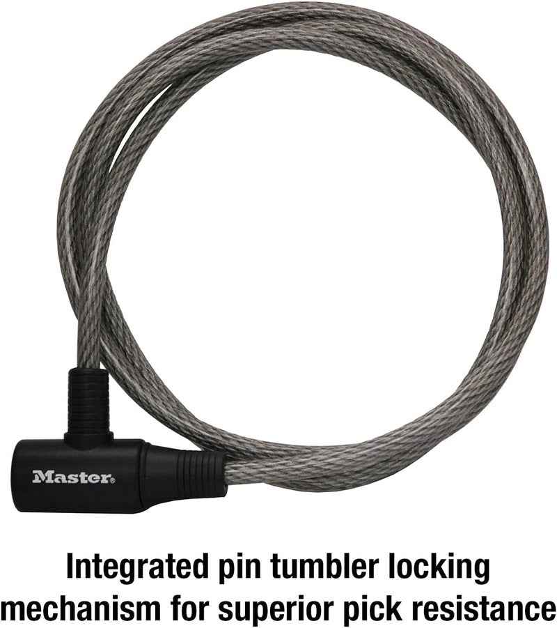 MasterLock Cable Lock, Keyed Bike Lock, 6 ft. Long, 8154DPF - Image 3