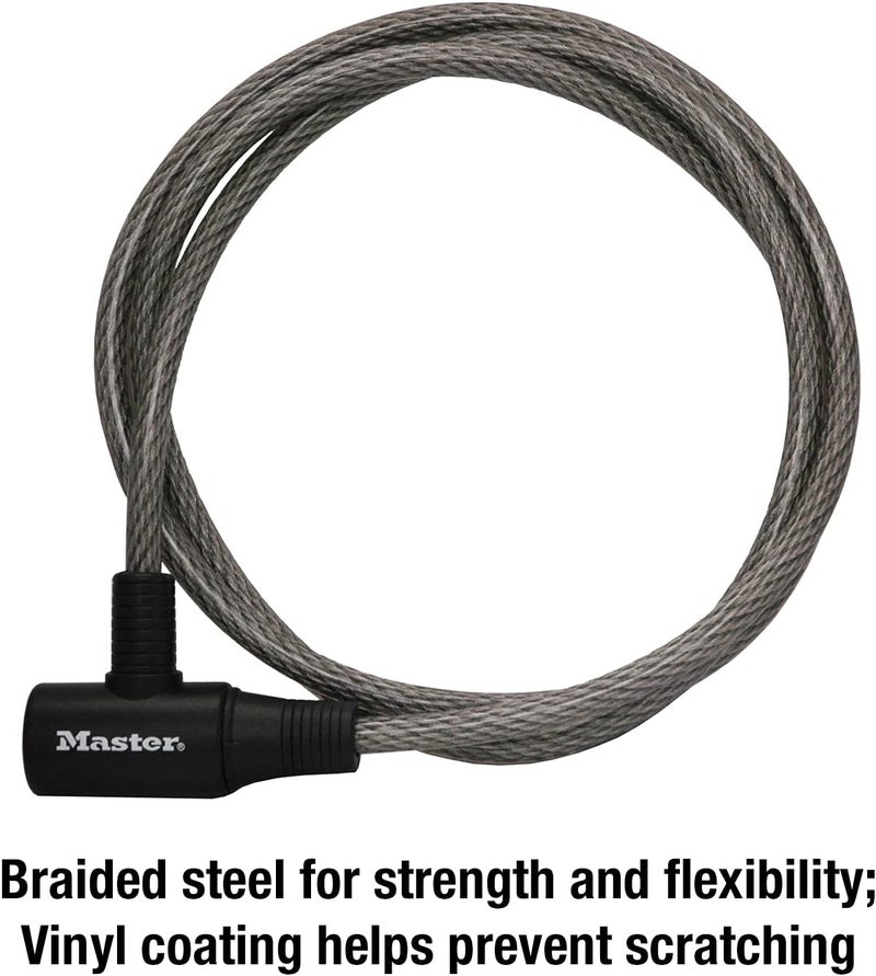MasterLock Cable Lock, Keyed Bike Lock, 6 ft. Long, 8154DPF - Image 4