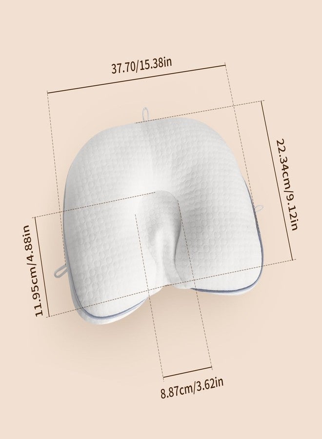 Cococu Baby Head Pillow Upgraded Flat Head Pillow, Baby Neck Support for Carseat Soft and Breathable Ergonomic Design, White - Image 5