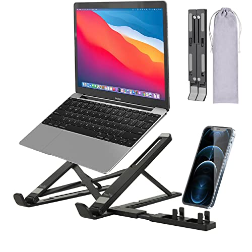 SOOPII Laptop Stand + Detachable Mobile Stand, Computer Stand, Ergonomic ABS Laptop Stand/Riser for Desk, with Heat-Vent Design, Compatible with Mac Book, Air, Pro, Dell XPS, Alien Ware, All Laptops - Image 1
