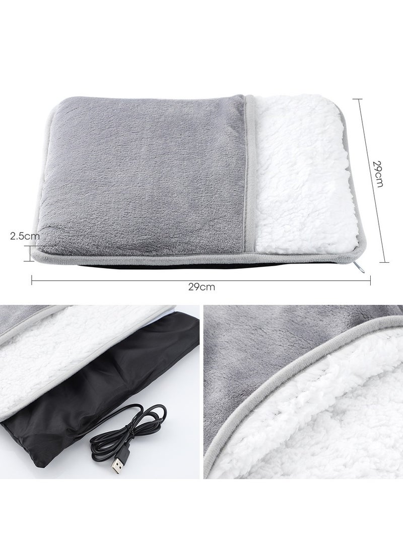 USB heated  foot pad, washable velvet electric foot pad, household warm slippers - Image 2