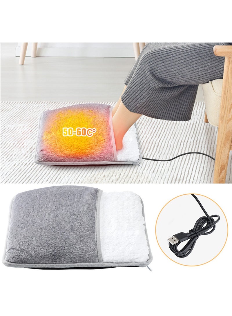 USB heated  foot pad, washable velvet electric foot pad, household warm slippers - Image 1