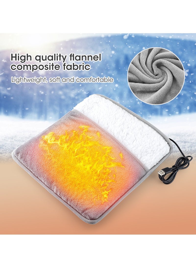 USB heated  foot pad, washable velvet electric foot pad, household warm slippers - Image 3