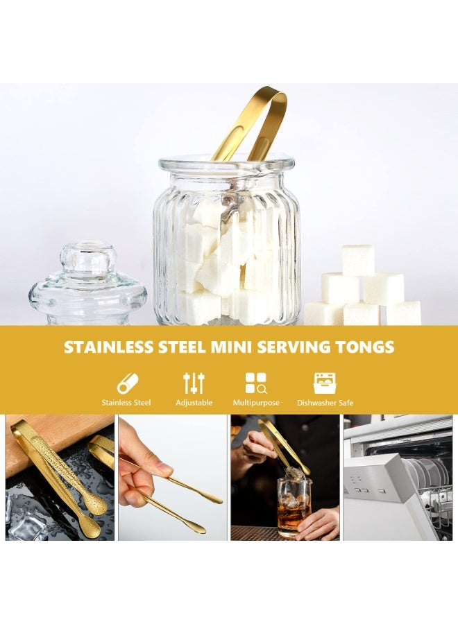 Sakina 10 Pieces Stainless Steel Leaf Coffee Spoons , Dessert Forks and Mini Serving Tongs, Gold Kitchen Utensils, Ideal for Coffee Tea Dessert and Salad - Image 4