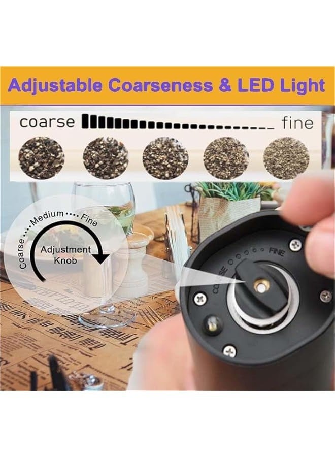 Beauenty Rechargeable Electric Pepper Grinder，RefillableSpices Automatic Grinding Shaker Set, Adjustable Coarseness, Suitable for BBQ Restaurant Kitchen（Black） - Image 3