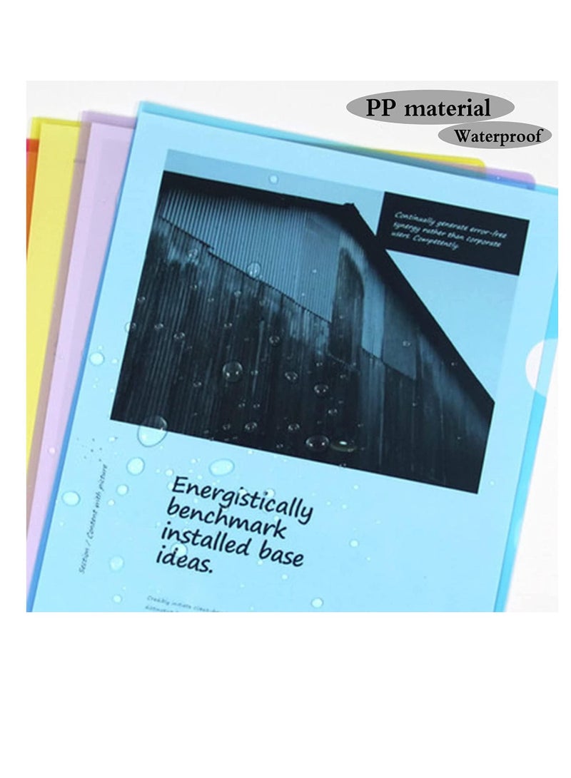 حافظات بلاستيكية 10 قطع شفافة لحفظ المستندات بحجم A4 5 ألوان متنوعة - Image 2