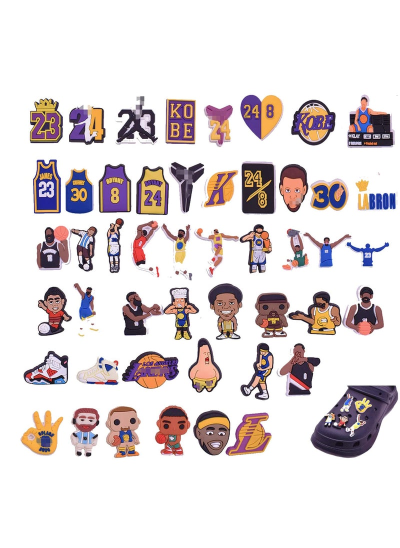 Generic - 50 Pieces Basketball Croc Charms Jibbitz Crocs Accessories for Shoe Buckle Party Favors ​Mini Decoration Charm for Women Girls Men - Image 1