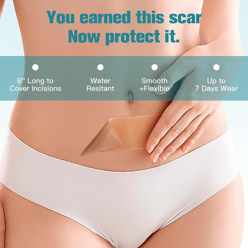 Nine Silicone Scar Thicked SheetsC Section Recovery Kit 2in x 8in 10ct  Reuseable Extra Long Scar Strips for Reducing the Appearance of Keloid BumpStretch MarksBurnSurgical Scar RemovalLatex Free - Image 5