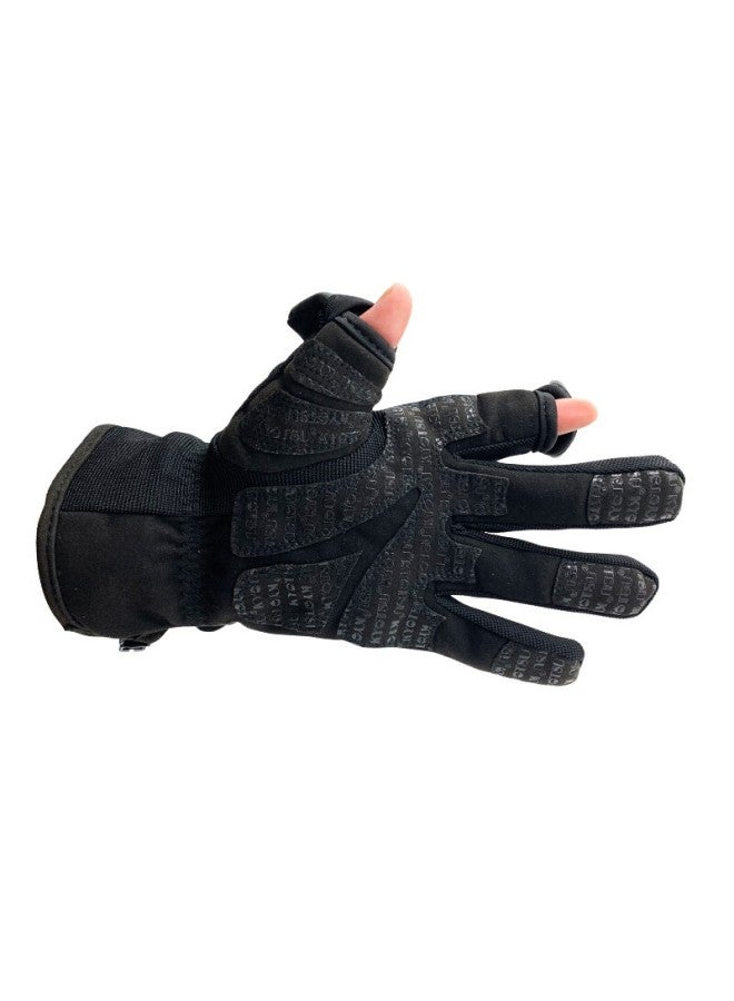 Kyotsu Jingsheng Photography Gloves, Winter Outdoor Special, Cold-proof, Heat-insulating, Waterproof, Thickened Photography Gloves, XL Size, Black - Image 4