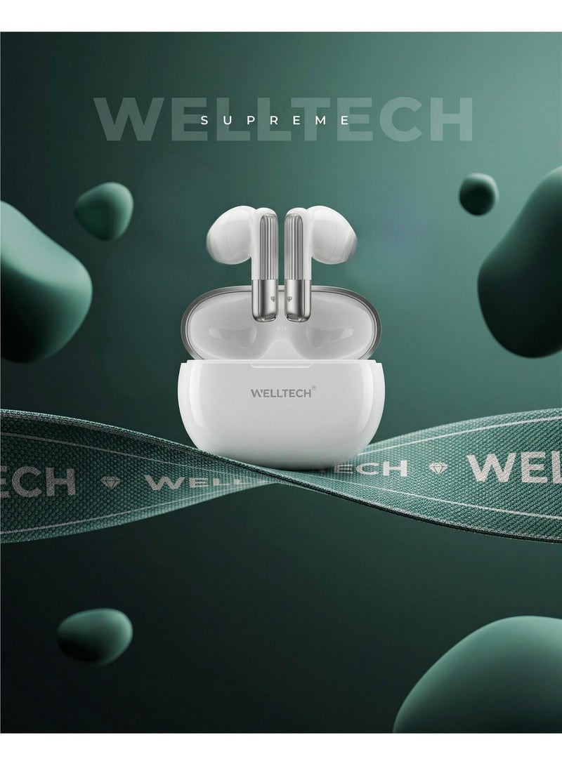 WELLTECH Wireless Earbuds Bluetooth 5.3 TWS Earphones with Charging Case Deep Bass HD Calls for iPhone Android Gaming  WT718 - Image 3