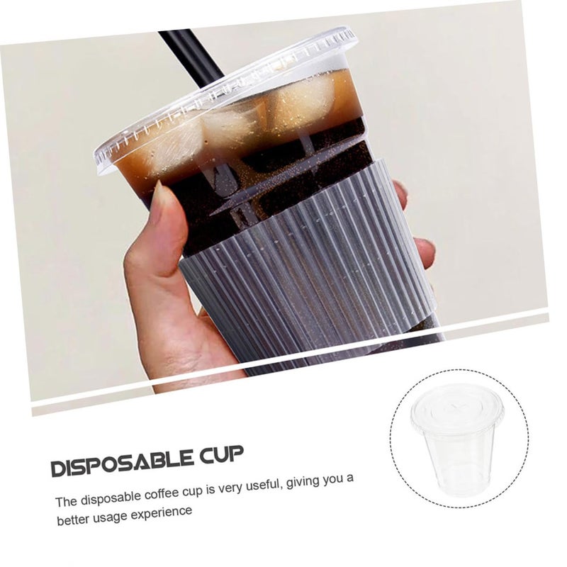 100Pcs 10oz Clear PET Plastic Disposable Cups With Flat Lids For Cold Beverages Juice Iced Coffee And Party - Image 4