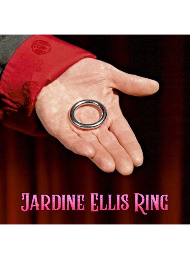 MilesMagic Magician's Jardine Ellis Ring Gimmick with Book | Silver Metal Penetration Pass Thru Ribbon, Pencil etc for Real Stage Magic | Street Magic | Close Up Magic Trick