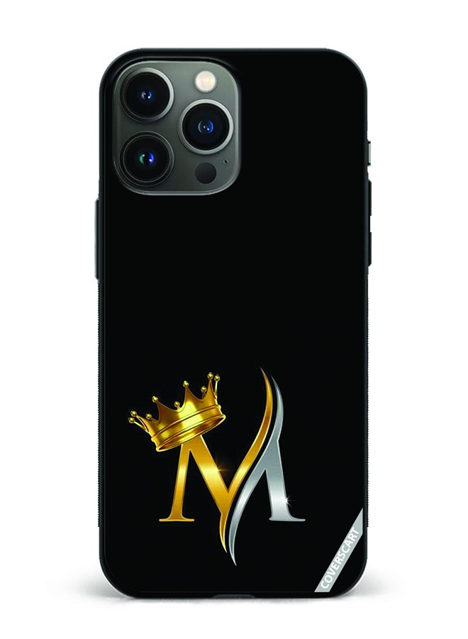 COVERSCART Protective Case Cover For Apple iPhone 13 Pro Max Letter M Design Black