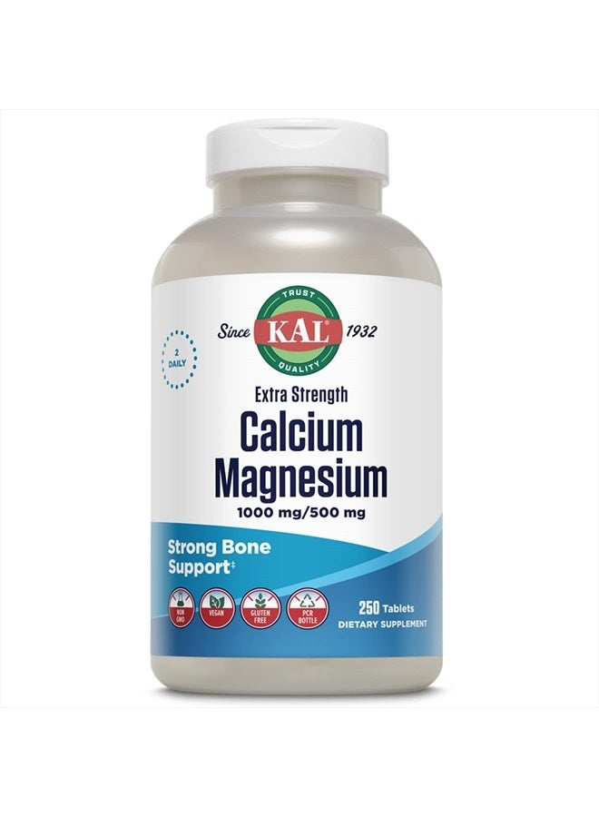 KAL Extra Strength Calcium Magnesium Tablets, 250 Count - Image 1