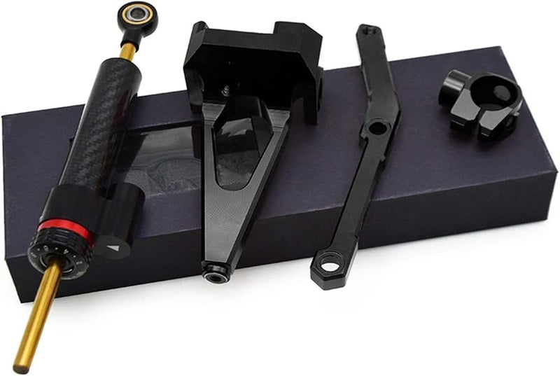 Motorcycle Carbon Fiber Steering Stabilizer Damper Mounting Bracket Kit Black For MT09 FZ09 - Image 4
