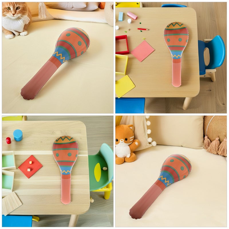 2pcs Inflatable Musical Maracas for Kids Blow Up Sand Hammer Balloons Fun Fiesta Party Favors for Cinco de Mayo Mexican Party Decorations - Image 2