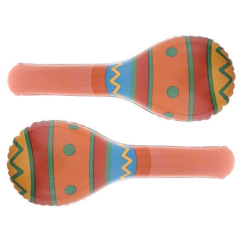 2pcs Inflatable Musical Maracas for Kids Blow Up Sand Hammer Balloons Fun Fiesta Party Favors for Cinco de Mayo Mexican Party Decorations - Image 1