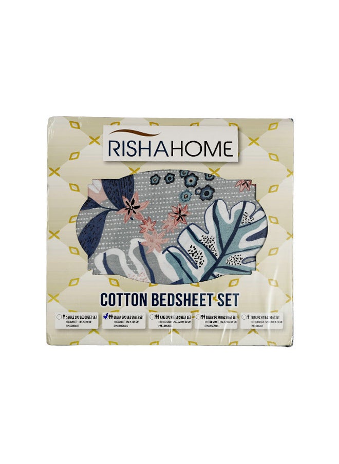 RISHAHOME Dreamweave 3-Piece Bedsheet Set Double Size 1xBedsheet( 240x254 Cm), 2xPillow Case( 50x75 Cm) Polycotton|Bedding,Linen,Bed sheet set,Bed Linen Collection,Double/Queen Size bedsheet set  - Image 3