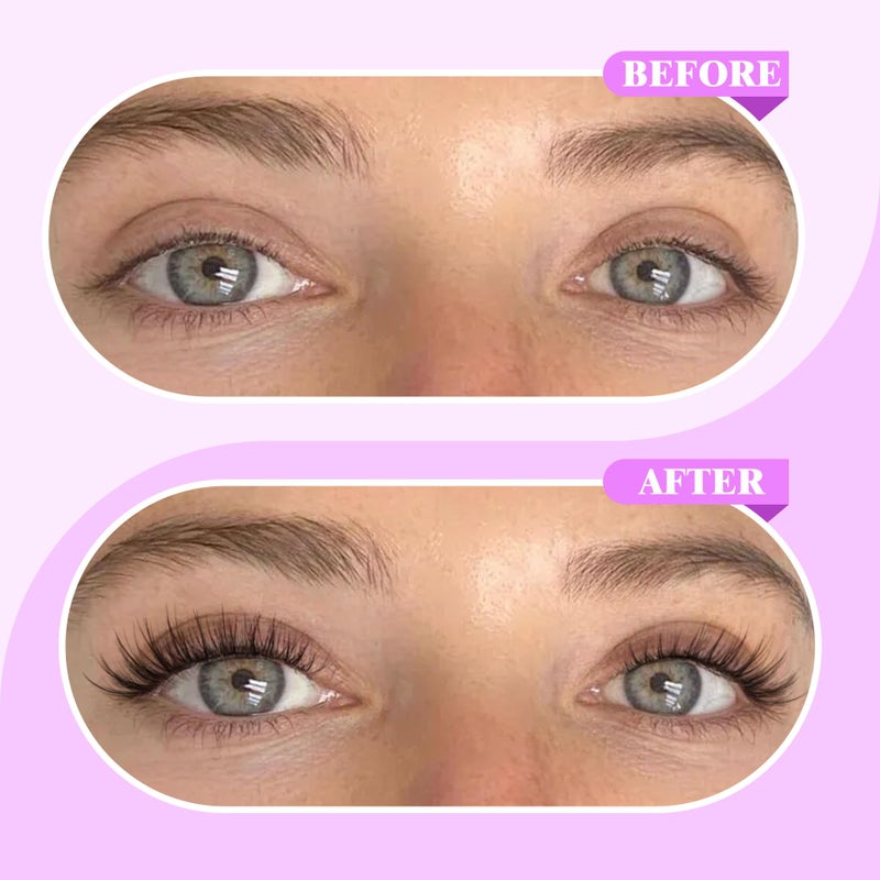 Newcally Natural Lash Clusters Kit DIY Lash Extension Kit Wispy Cluster Eyelash Extension 10-16MM C-curly Individual Lashes Kit Lash Bond and Seal by Newcally - Image 5