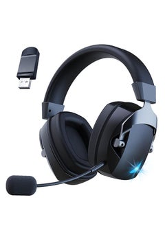 Wireless Gaming Headset, 2.4GHz USB Gaming Headphones for PS5, PS4, PC, Switch, Mac, Bluetooth 5.3 Gaming Headset with Noise Cancelling Microphone, ONLY 3.5mm Wired Jack for Xbox Series
