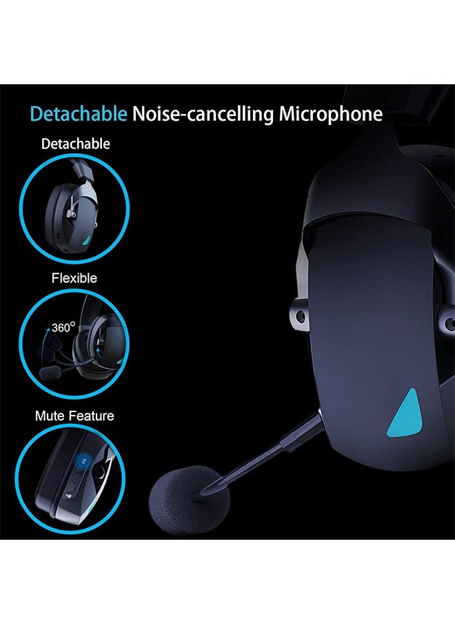 Demine - Wireless Gaming Headset, 2.4GHz USB Gaming Headphones for PS5, PS4, PC, Switch, Mac, Bluetooth 5.3 Gaming Headset with Noise Cancelling Microphone, ONLY 3.5mm Wired Jack for Xbox Series - Image 1