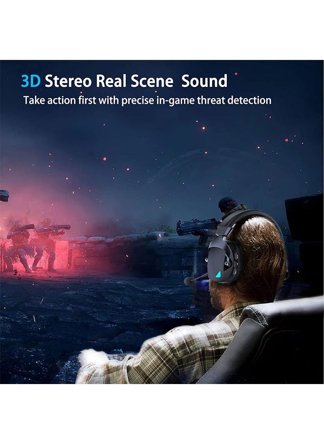 Demine - Wireless Gaming Headset, 2.4GHz USB Gaming Headphones for PS5, PS4, PC, Switch, Mac, Bluetooth 5.3 Gaming Headset with Noise Cancelling Microphone, ONLY 3.5mm Wired Jack for Xbox Series - Image 1
