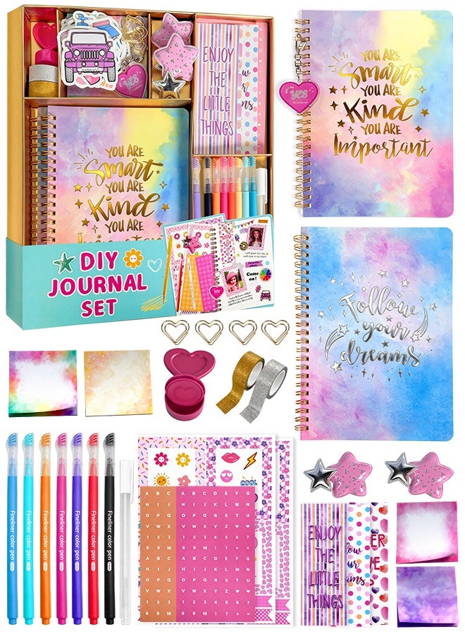 SOOO GOOD 100Pcs DIY Journaling Set, Multicolor Scrapbook Supplies Kit with Watercolor Notebook, Love Stamp, Note Paper for School Crafts & Travel Diary,  Ideal gifts for boys and girls aged 3-16 - Image 1