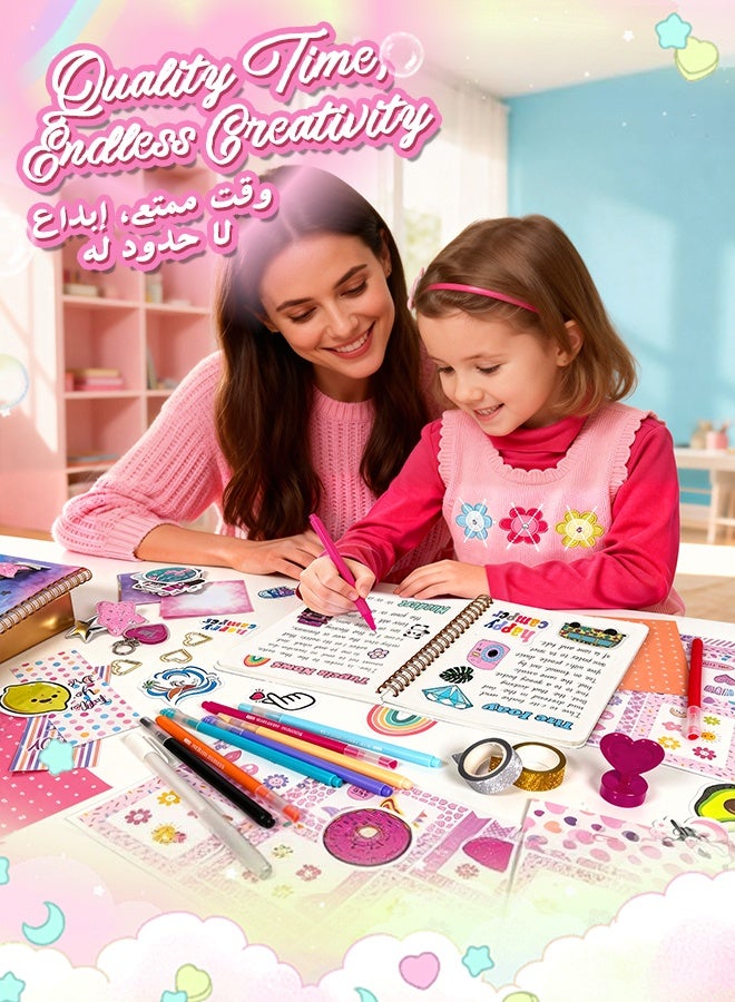 SOOO GOOD 100Pcs DIY Journaling Set, Multicolor Scrapbook Supplies Kit with Watercolor Notebook, Love Stamp, Note Paper for School Crafts & Travel Diary,  Ideal gifts for boys and girls aged 3-16 - Image 5