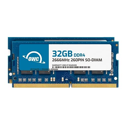 OWC 64GB (2 x 32GB) PC21300 DDR4 2666MHz SO-DIMMs وحدة ذاكرة رام متوافقة مع Mac mini 2018 و iMac 2019 وما فوق و Dell و HP و Lenovo و ASUS وأجهزة الكمبيوتر المتوافقة (OWC2666DDR4S64P) - Image 1