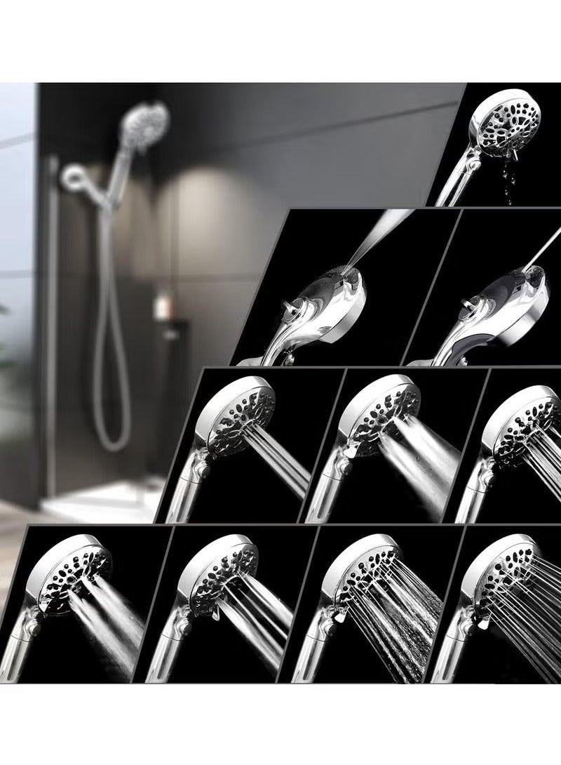 Beauenty Shower Head with Filtration Hard Water for Bathroom, High Pressure 10 Spray Mode Filtered Hand Held Showerhead Nozzle with Turbocharged for Bath Spa Massage with Filter Stones Balls - Image 2