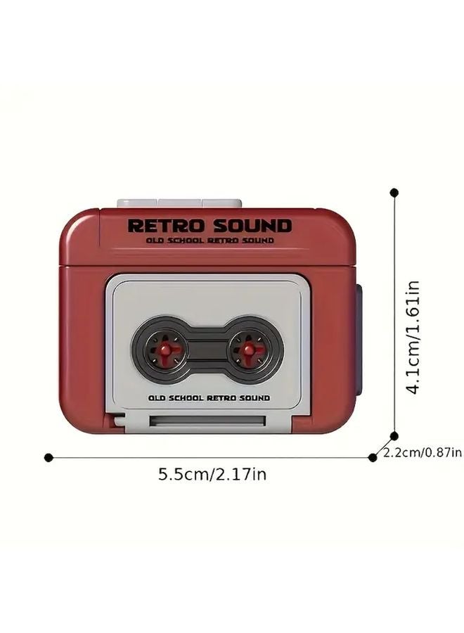 Red Retro Phonograph Keychain Recorder 15 Second Recording Novelty Toy Gift - Image 3