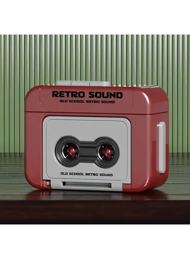 Red Retro Phonograph Keychain Recorder 15 Second Recording Novelty Toy Gift - Image 1