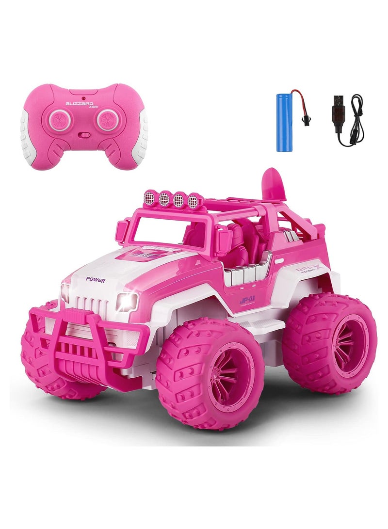 SYOSI Unicorn Pink Remote Control Monster Truck, Electric Offroad RC Cars, For Jeep Remote Control Car for Girls Kids, 1:14 Scale - Image 1