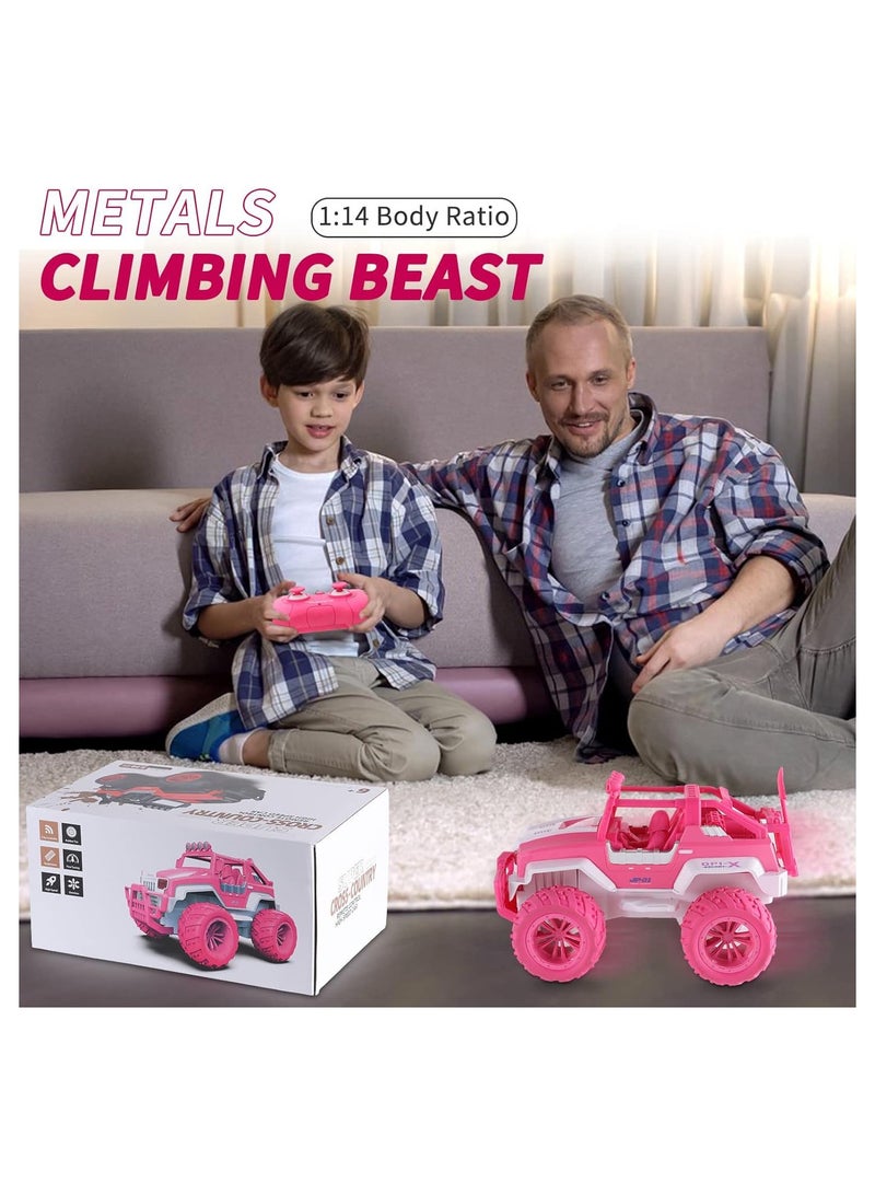 SYOSI Unicorn Pink Remote Control Monster Truck, Electric Offroad RC Cars, For Jeep Remote Control Car for Girls Kids, 1:14 Scale - Image 2