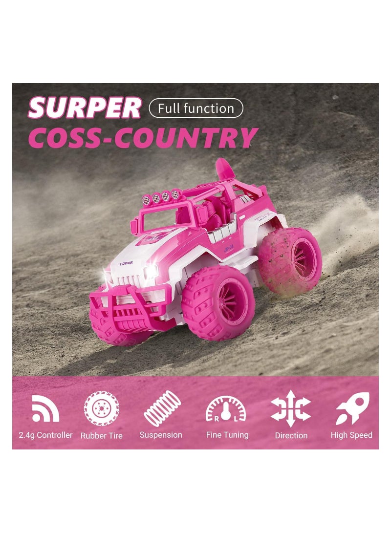 SYOSI Unicorn Pink Remote Control Monster Truck, Electric Offroad RC Cars, For Jeep Remote Control Car for Girls Kids, 1:14 Scale - Image 3