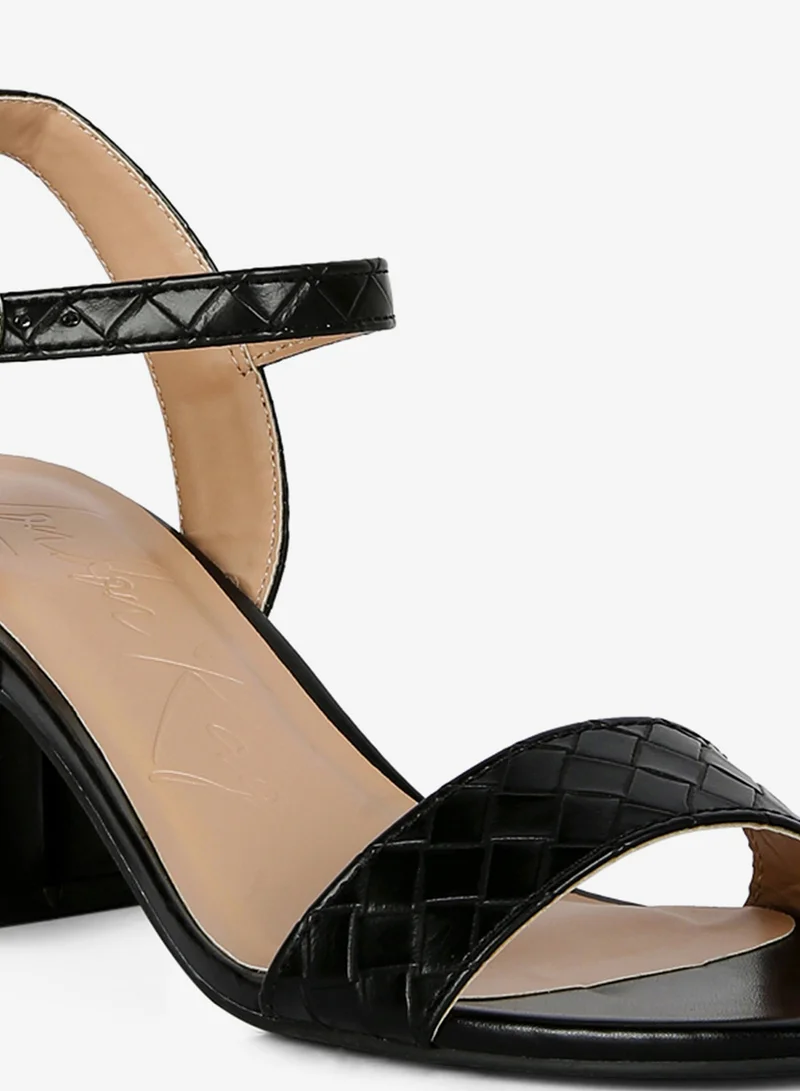 London Rag Black Strap Block Heel Sandals in Black for Women | Best Price UAE