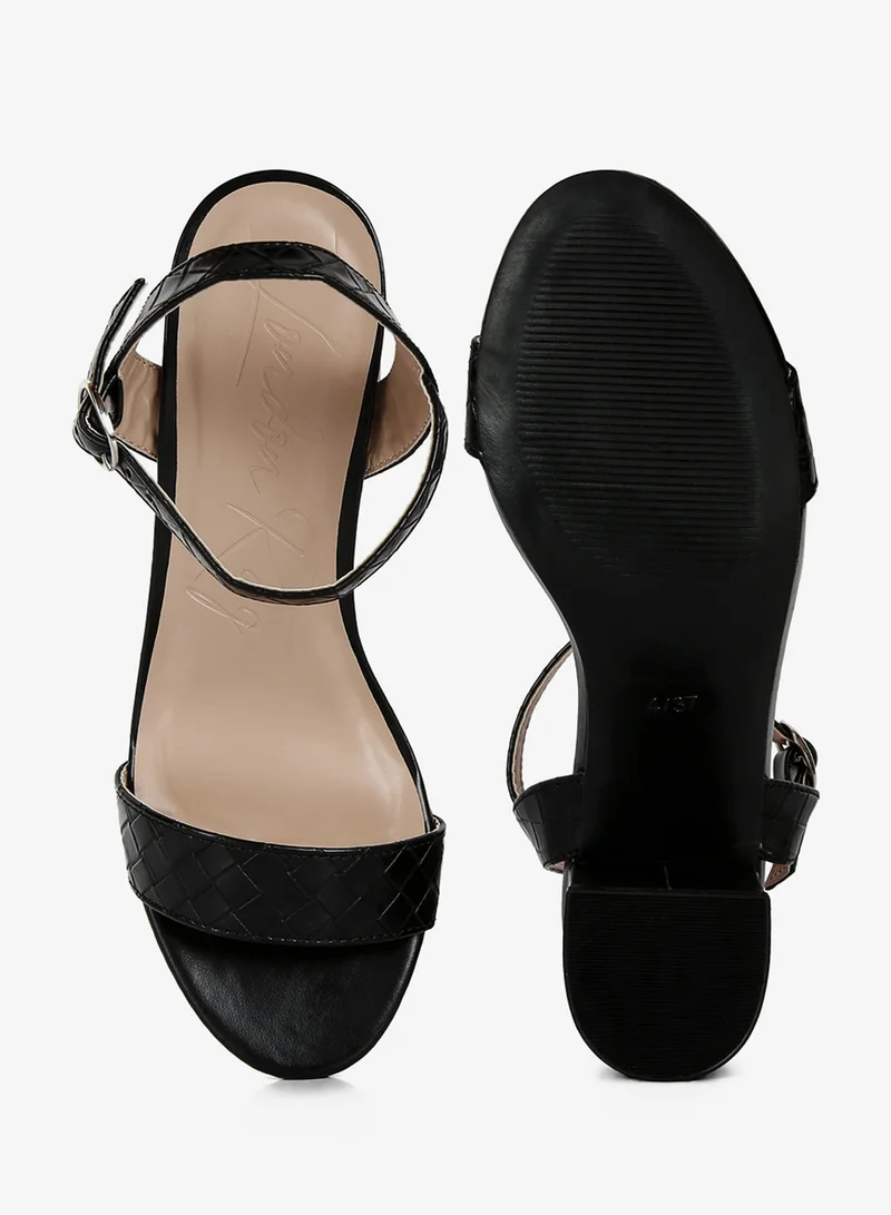 London Rag Black Strap Block Heel Sandals in Black for Women | Best Price UAE