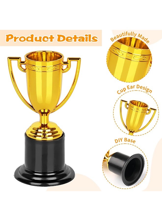 HY 12 Pcs Mini Trophies,Gold Trophy Award, Plastic Trophies for Kids, 4 Inch Trophy Cups, Award Trophies for Party Favors, Props, Rewards, Winning Prizes, Competitions Ceremony Parties Favor  - Image 3