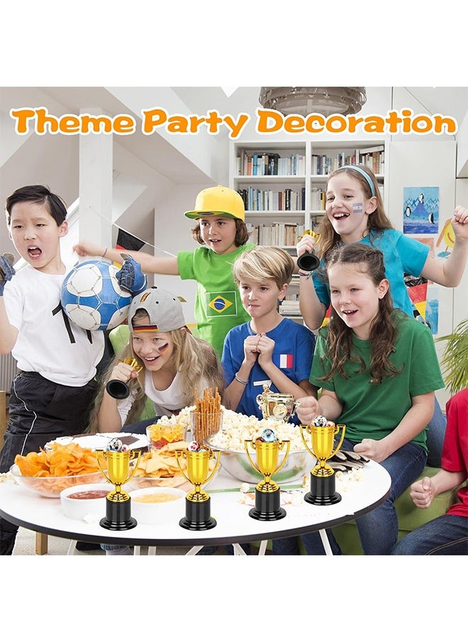 HY - 12 Pcs Mini Trophies,Gold Trophy Award, Plastic Trophies for Kids, 4 Inch Trophy Cups, Award Trophies for Party Favors, Props, Rewards, Winning Prizes, Competitions Ceremony Parties Favor - Image 1