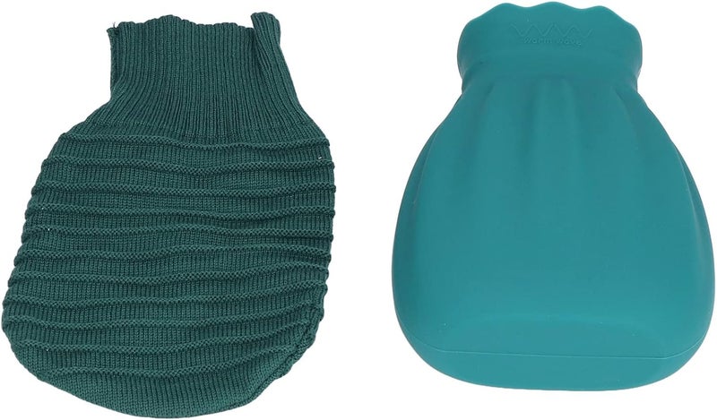 Explosion Proof Hot Water Bottle Knitted Cover 550ml Green - Image 1