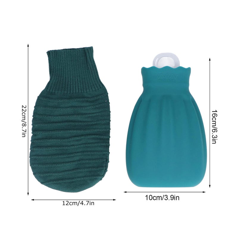 Explosion Proof Hot Water Bottle Knitted Cover 550ml Green - Image 3