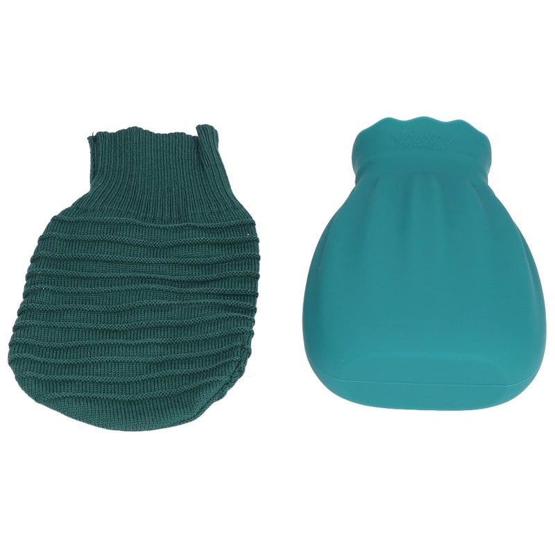 Explosion Proof Hot Water Bottle Knitted Cover 550ml Green - Image 2