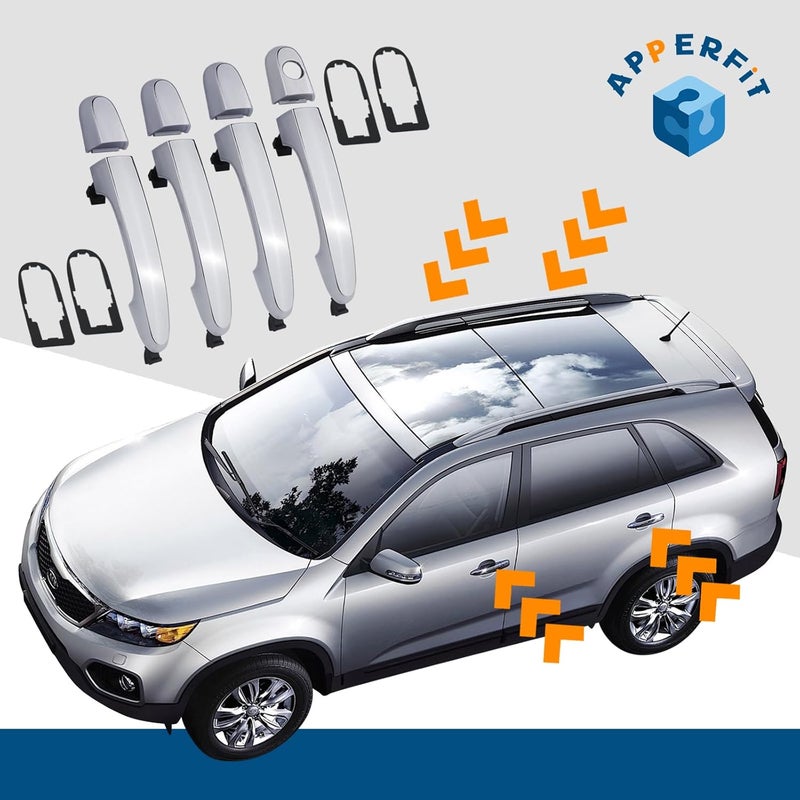 APPERFiT مجموعة مقبض باب خارجي من APPERFiT كروم لكيا سورينتو - Image 2