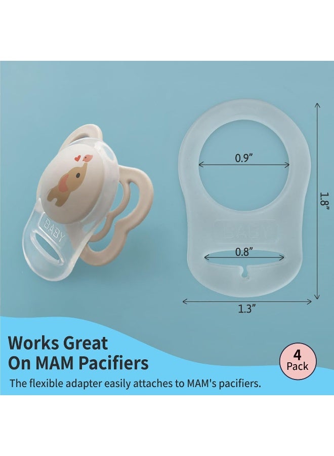 PUTSKA Pacifier Adapter Rings - Silicone Adapter for Pacifier Holder and Clip MAM-Compatible - Image 2