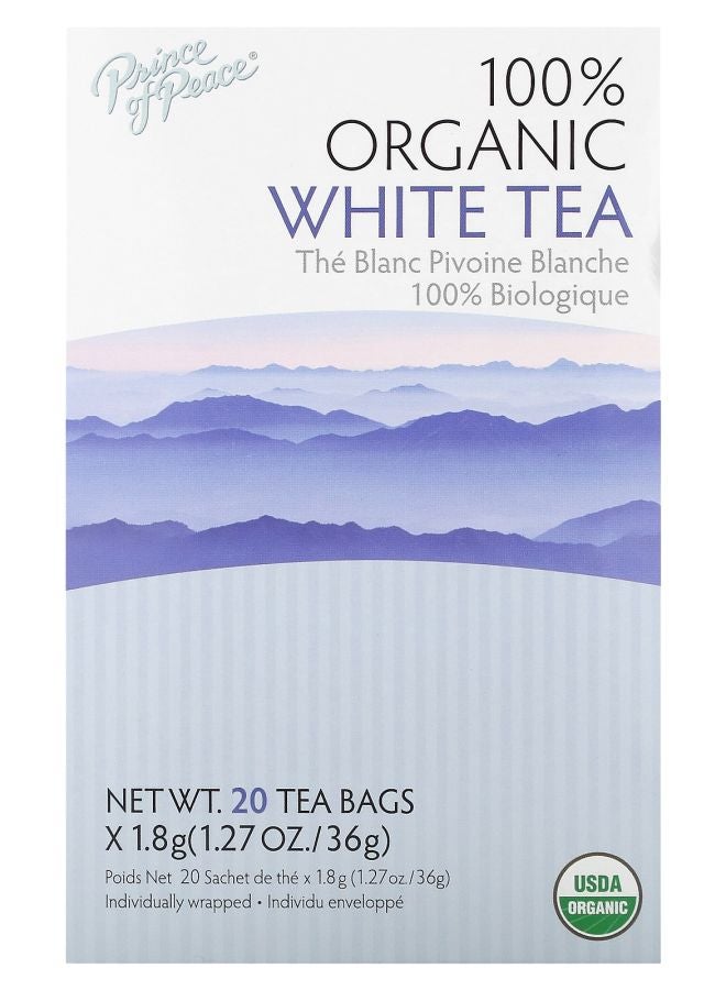 Prince Of Peace 100% Organic White Tea 20 Tea Bags 1.27 oz (36 g)