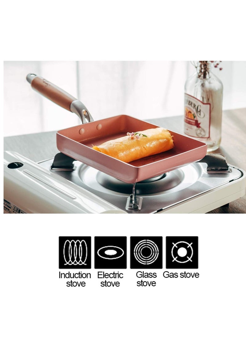 Japanese Omelette Pan Nonstick Tamagoyaki Egg Pan Rectangle Tamago Pan Small Frying Pan for Induction Cooker Electric Furnace - Image 3