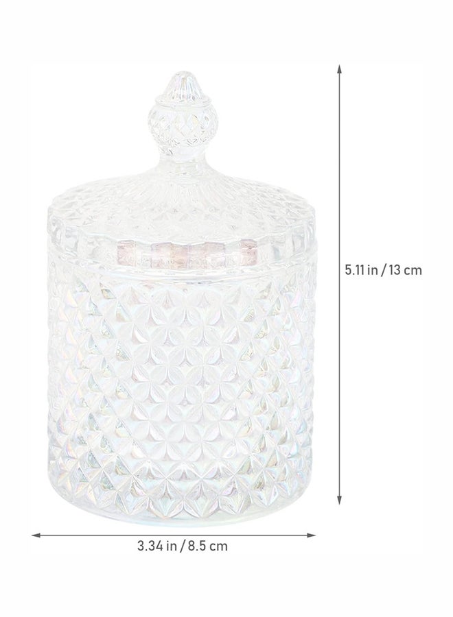 AKDC Healifty Embossed Clear Glass Apothecary Jar 290Ml Candy Jar Containers Crystal Jewelry Box Vanity Countertop Storage Organizer - Image 2